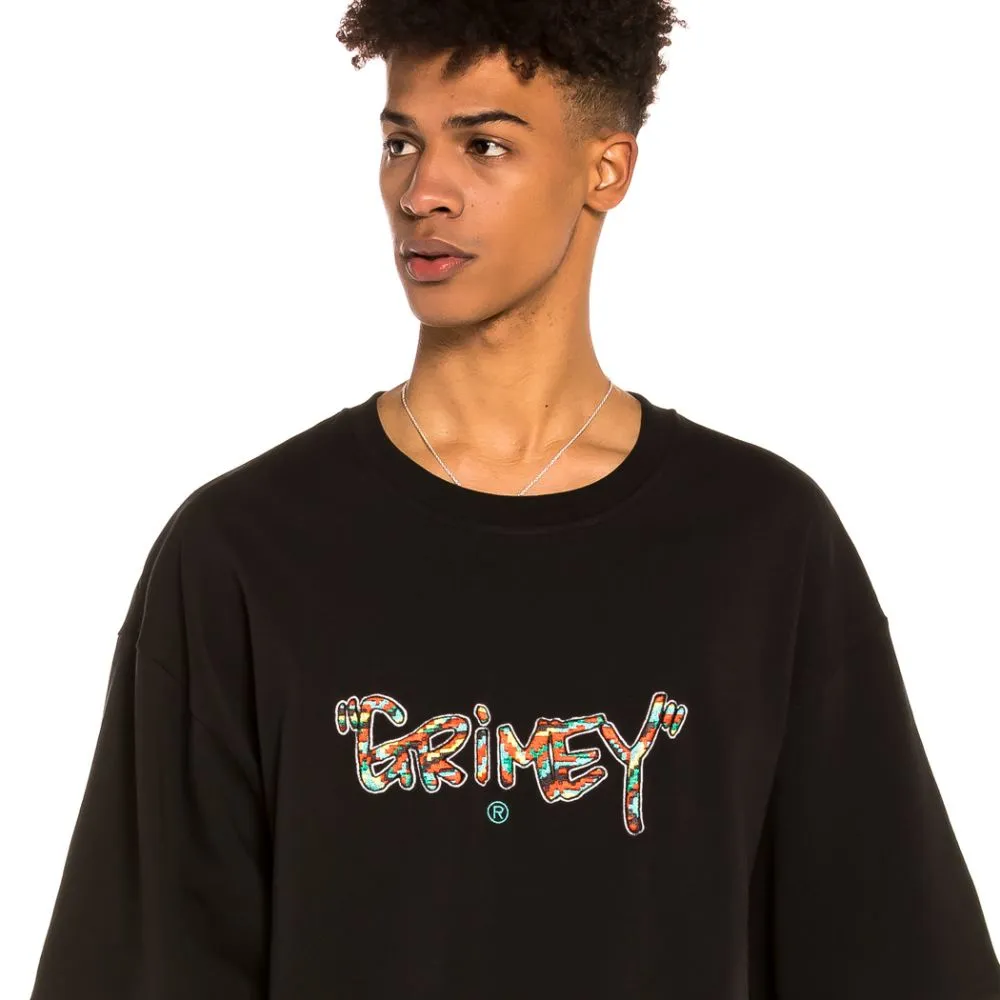 CAMISETA GRIMEY MANGA CORTA UNISEX “NINE WINDS ” HEAVY WEIGHT – BLACK REF. GA25BLK NEGRO LOGO PECHO