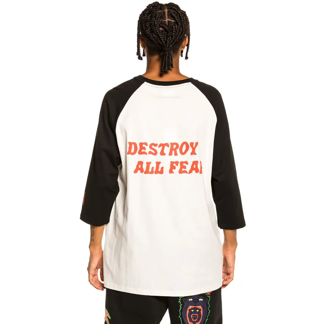 CAMISETA GRIMEY MANGA LARGA 3/4 UNISEX  RAGLAN “DESTROY ALL FEAR” – BLACK | FALL 21 REF. GRT112BLK NEGRA