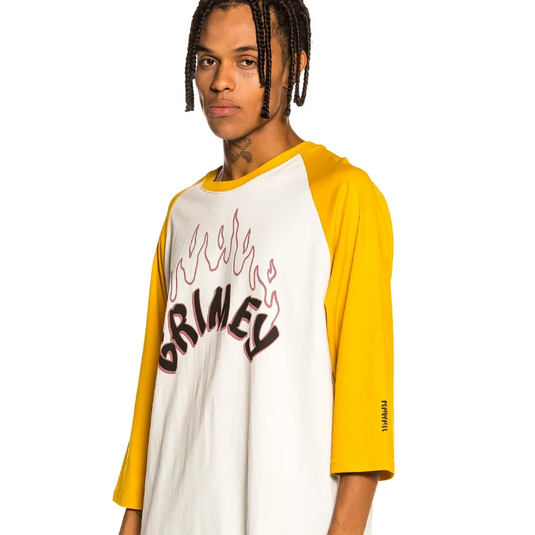 CAMISETA GRIMEY MANGA LARGA 3/4 UNISEX  RAGLAN “DESTROY ALL FEAR” – YELLOW | FALL 21 REF. GRT112YLW AMARILLA