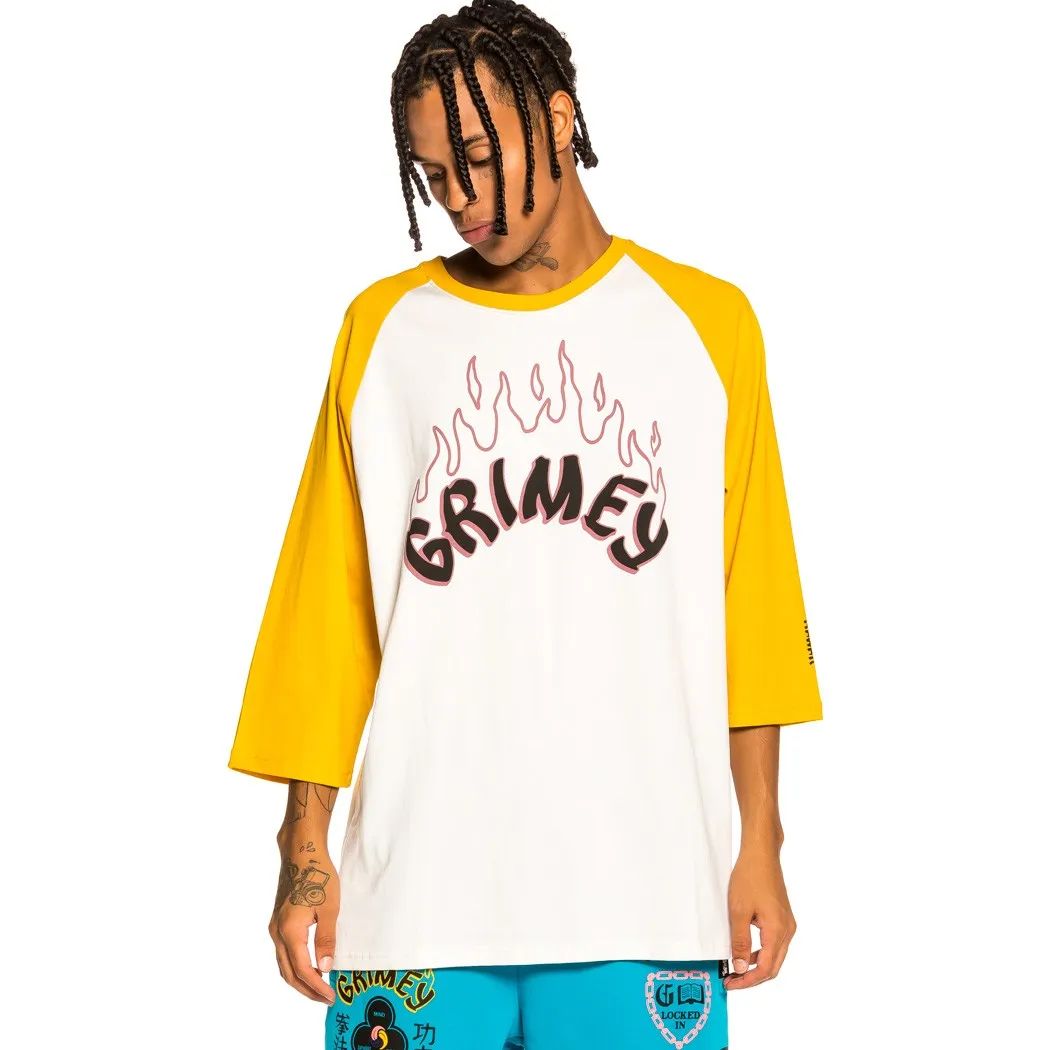CAMISETA GRIMEY MANGA LARGA 3/4 UNISEX  RAGLAN “DESTROY ALL FEAR” – YELLOW | FALL 21 REF. GRT112YLW AMARILLA