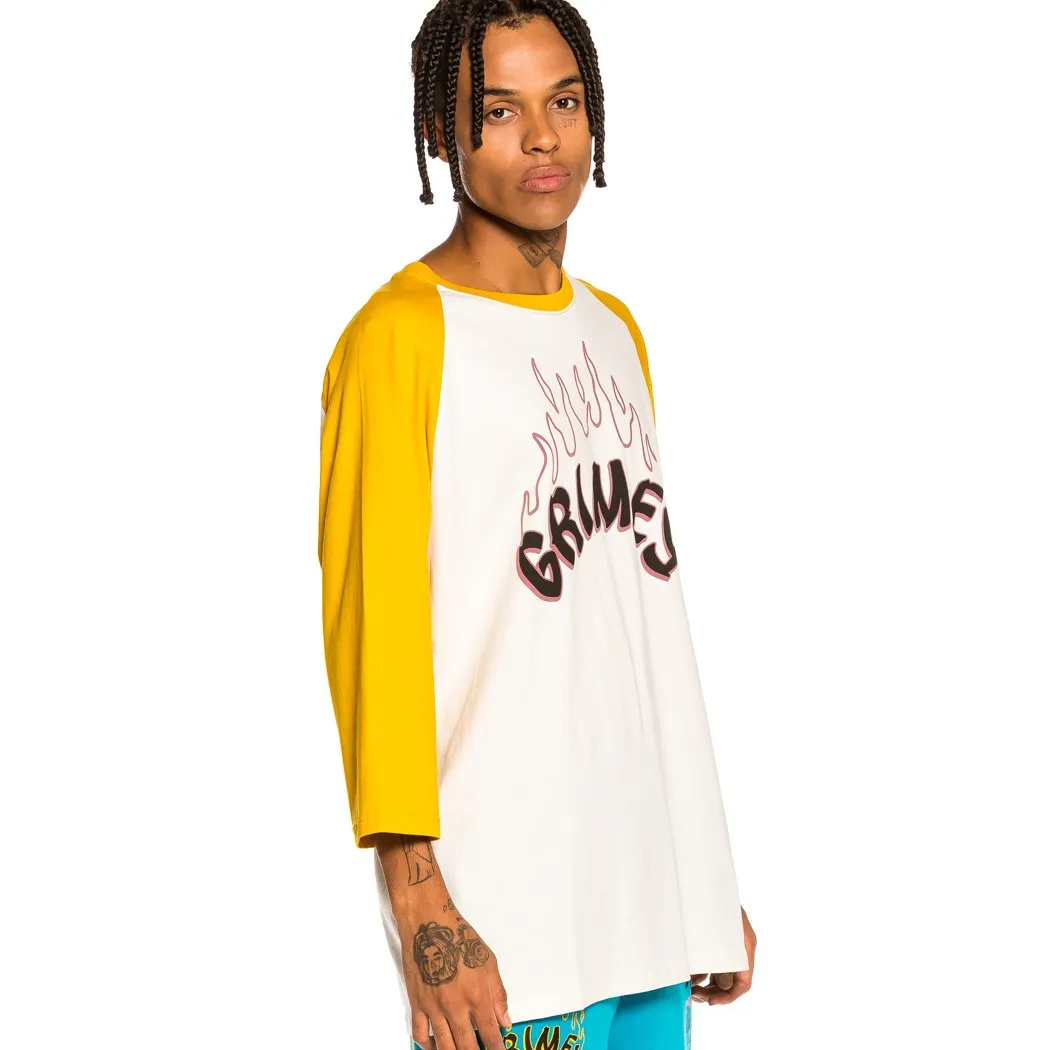 CAMISETA GRIMEY MANGA LARGA 3/4 UNISEX  RAGLAN “DESTROY ALL FEAR” – YELLOW | FALL 21 REF. GRT112YLW AMARILLA