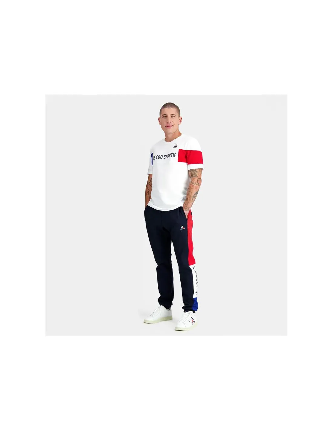 Camiseta Le Coq Sportif Tricolore SS Nª 1 Blanco Hombre