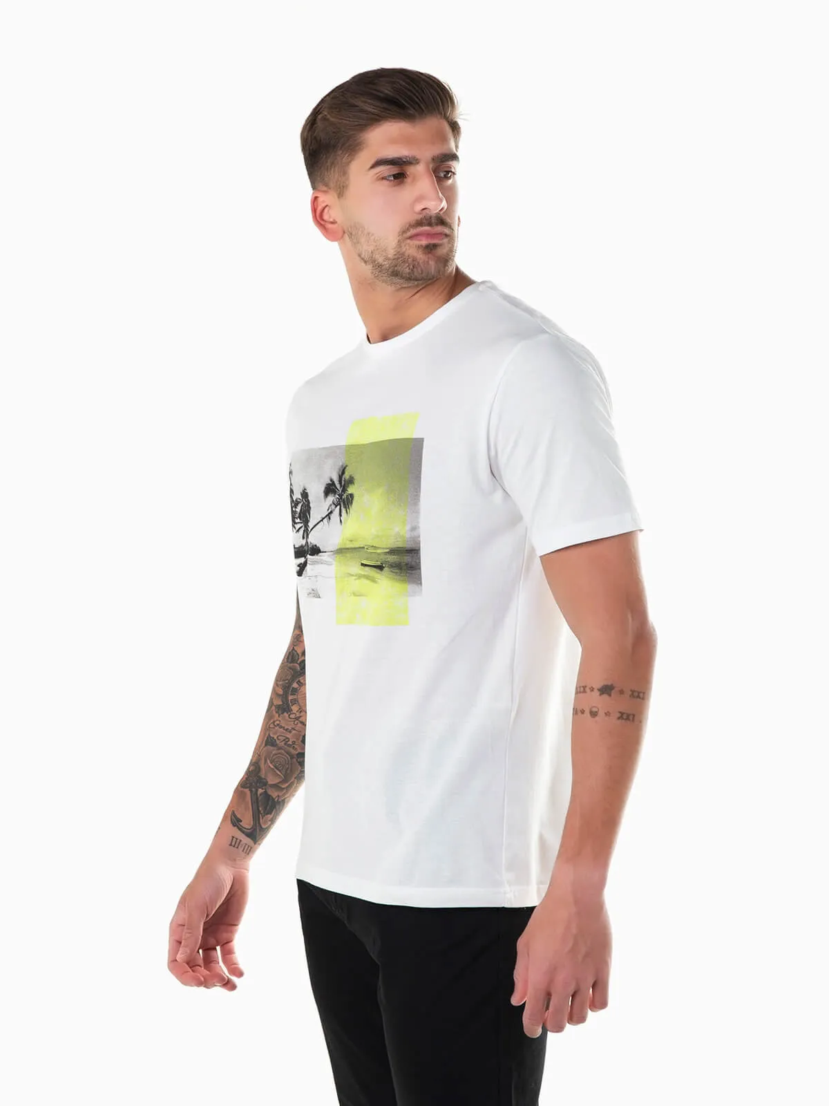Camiseta manga corta con paisaje