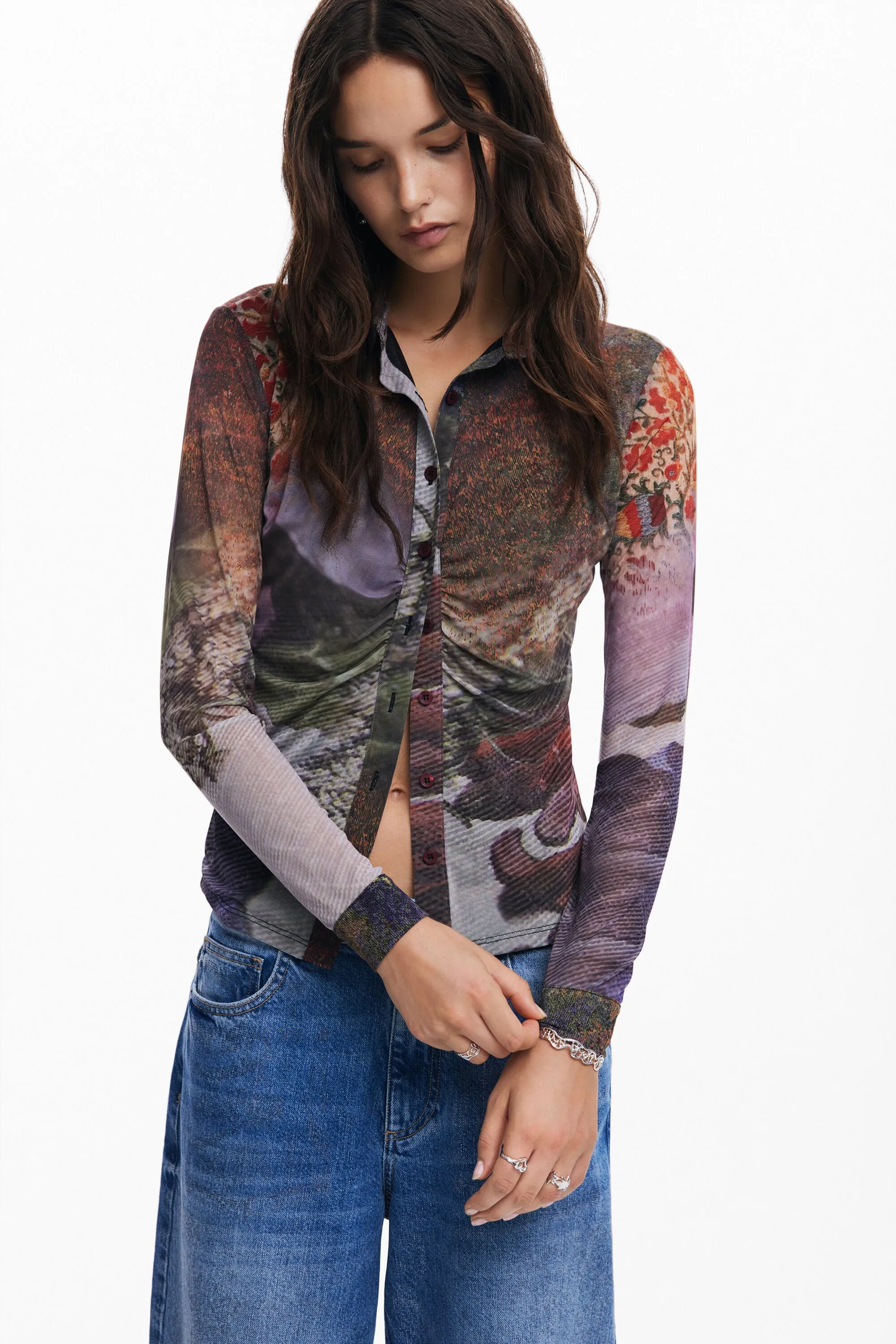 Camiseta manga larga bosque otoñal