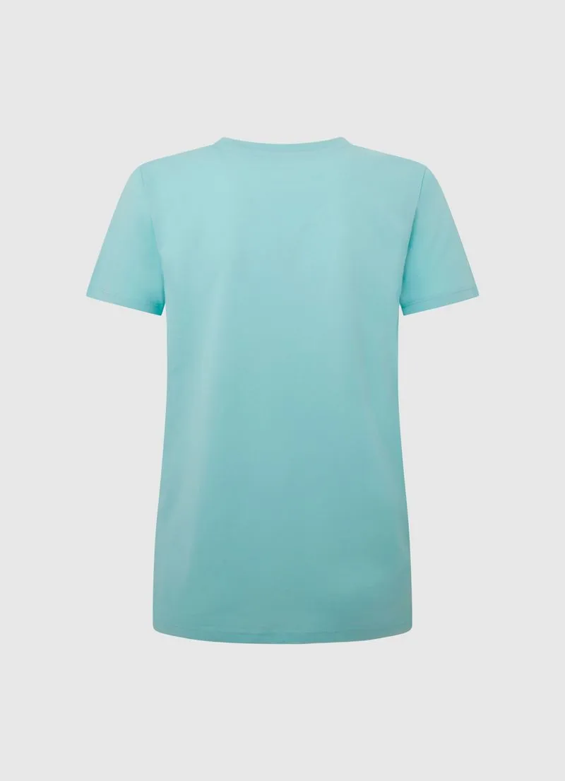 CAMISETA MUJER PEPE JEANS LORETTE  COLOR AQUA BLUE