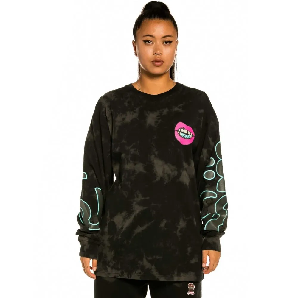 CAMISETA UNISEX MANGA LARGA GRIMEY "DAY DREAMER" BLEACHED  BLACK | SPRING 22