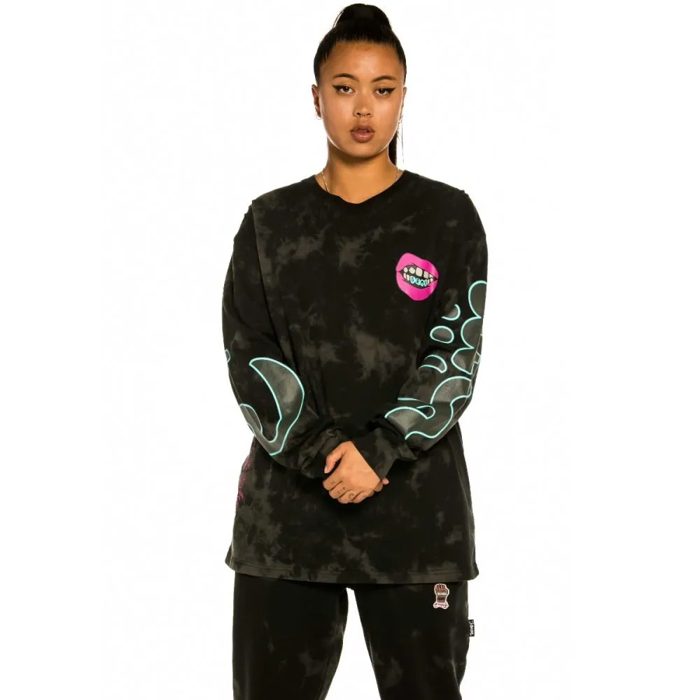CAMISETA UNISEX MANGA LARGA GRIMEY "DAY DREAMER" BLEACHED  BLACK | SPRING 22