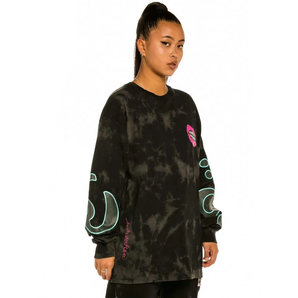CAMISETA UNISEX MANGA LARGA GRIMEY "DAY DREAMER" BLEACHED  BLACK | SPRING 22