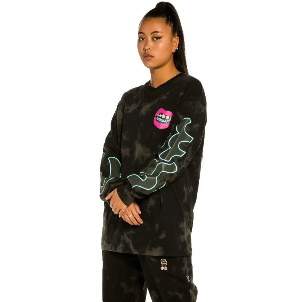 CAMISETA UNISEX MANGA LARGA GRIMEY "DAY DREAMER" BLEACHED  BLACK | SPRING 22