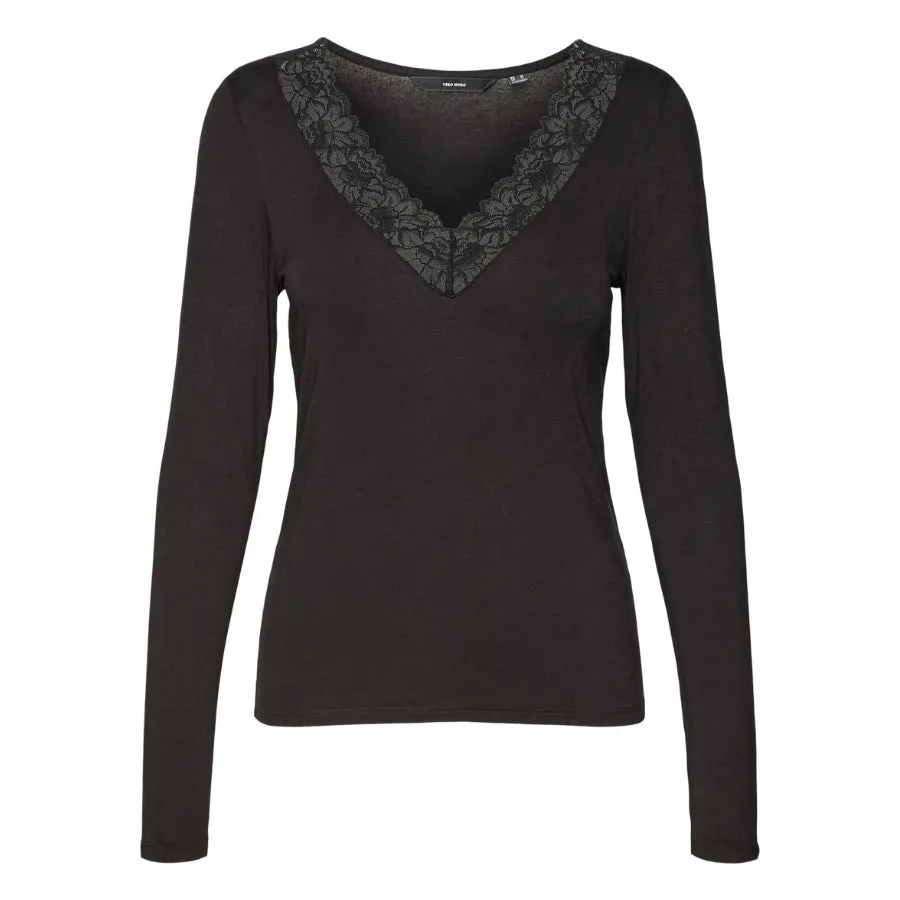  CAMISETAS MANGA LARGA VERO MODA VMROSA LS VNECK LACE TOP GA JRS NOOS