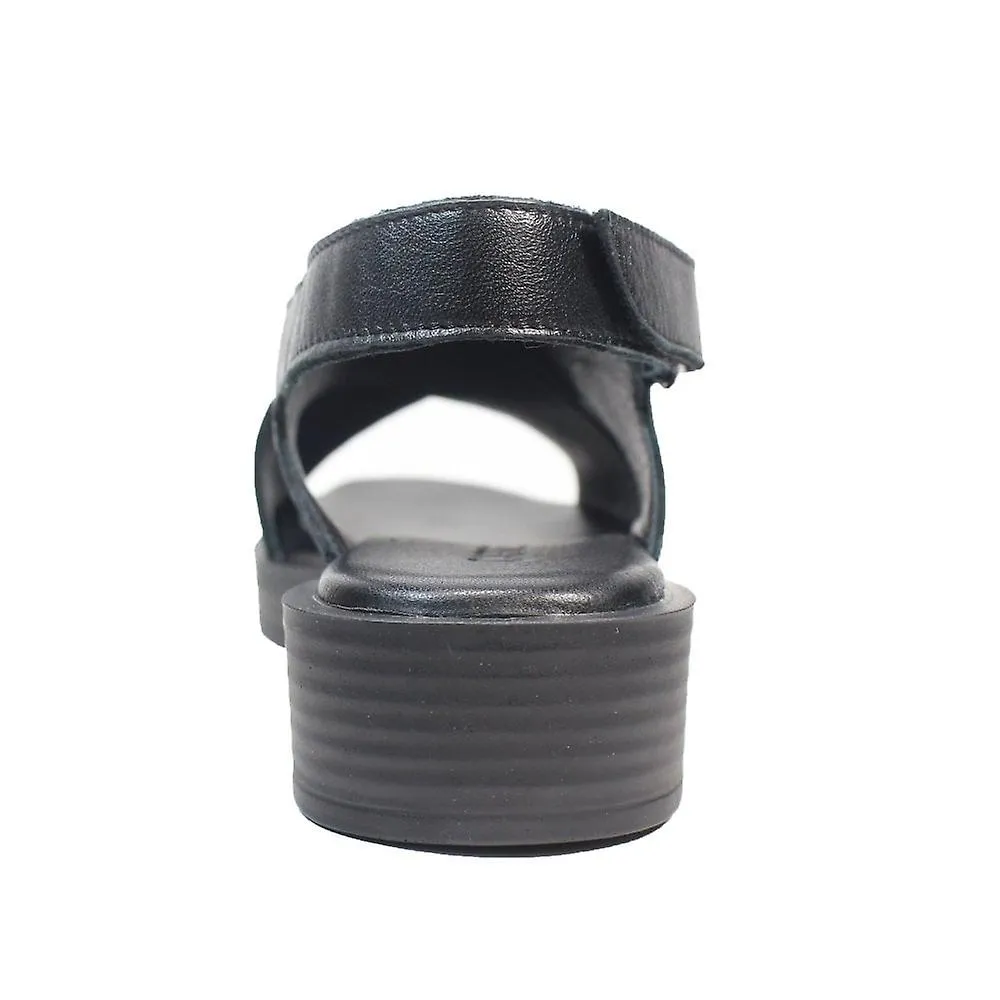 CAPRICHO 2820520 001 | CUERO NEGRO | SANDALIAS DE PLATAFORMA TRASERA PARA MUJER