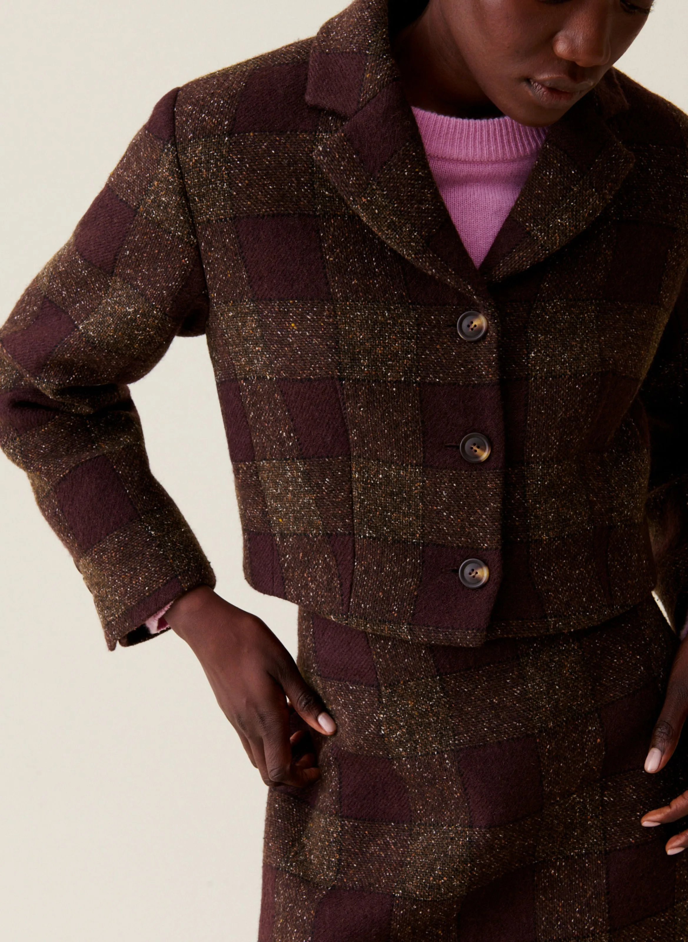 Chaqueta de sastre corta en multicolor