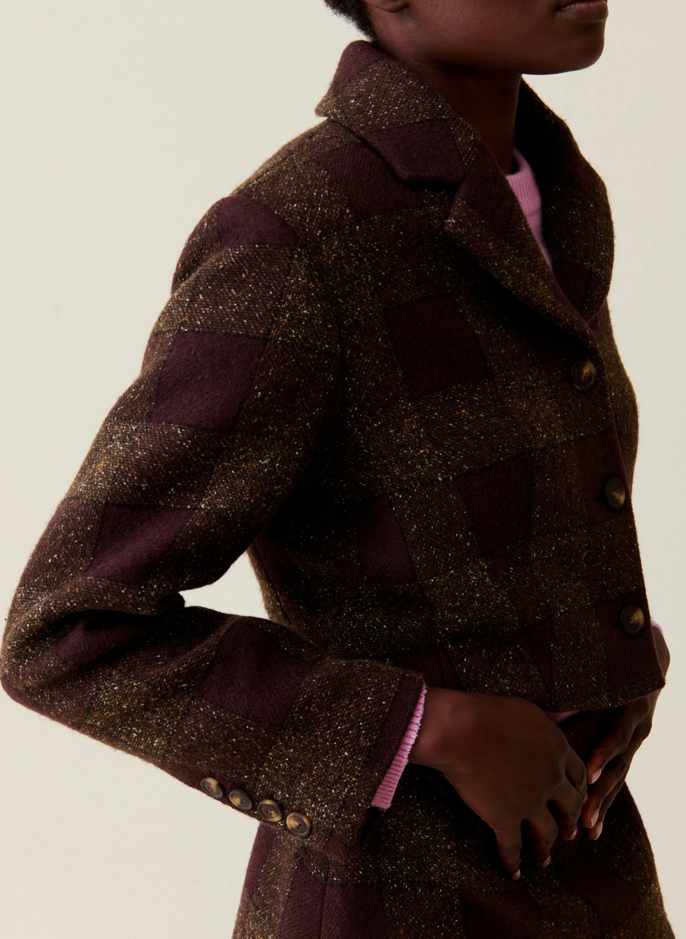 Chaqueta de sastre corta en multicolor