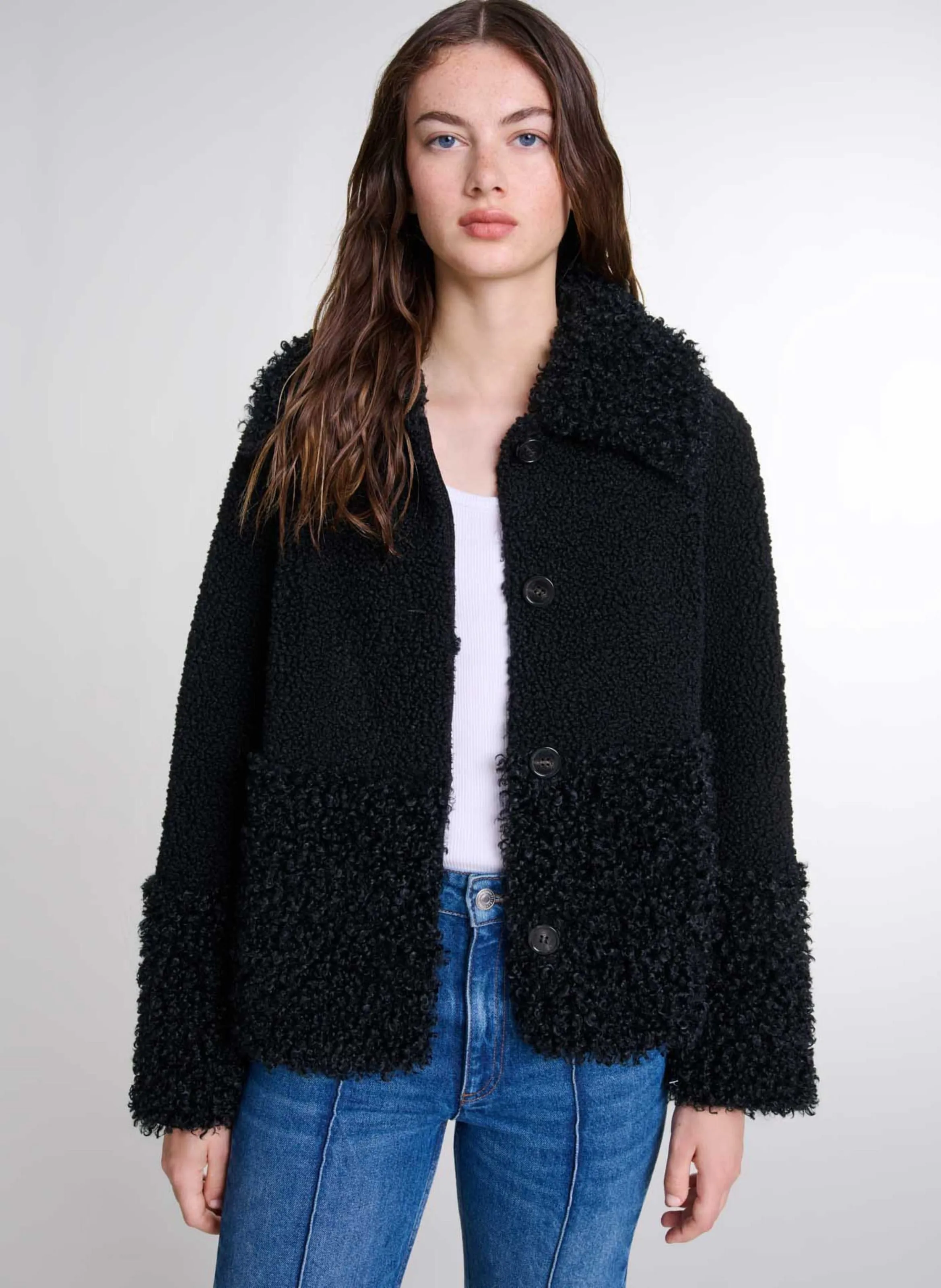 Chaqueta de traje recta  en negro