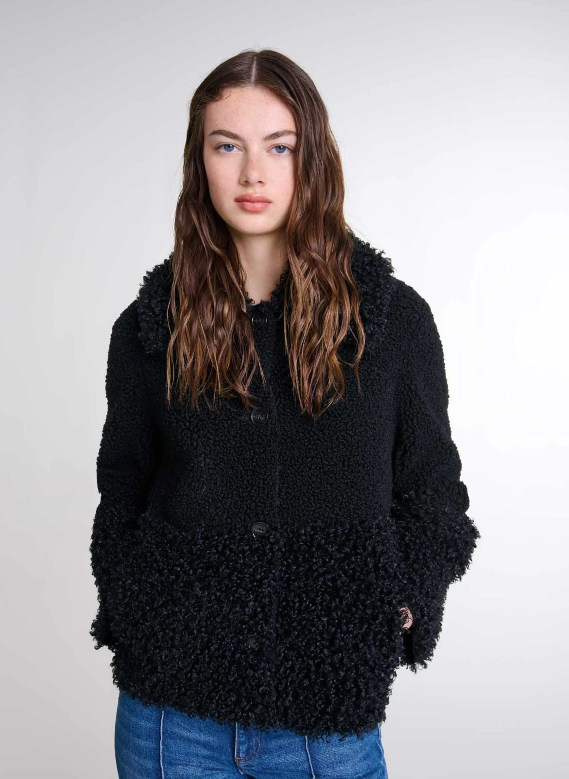 Chaqueta de traje recta  en negro