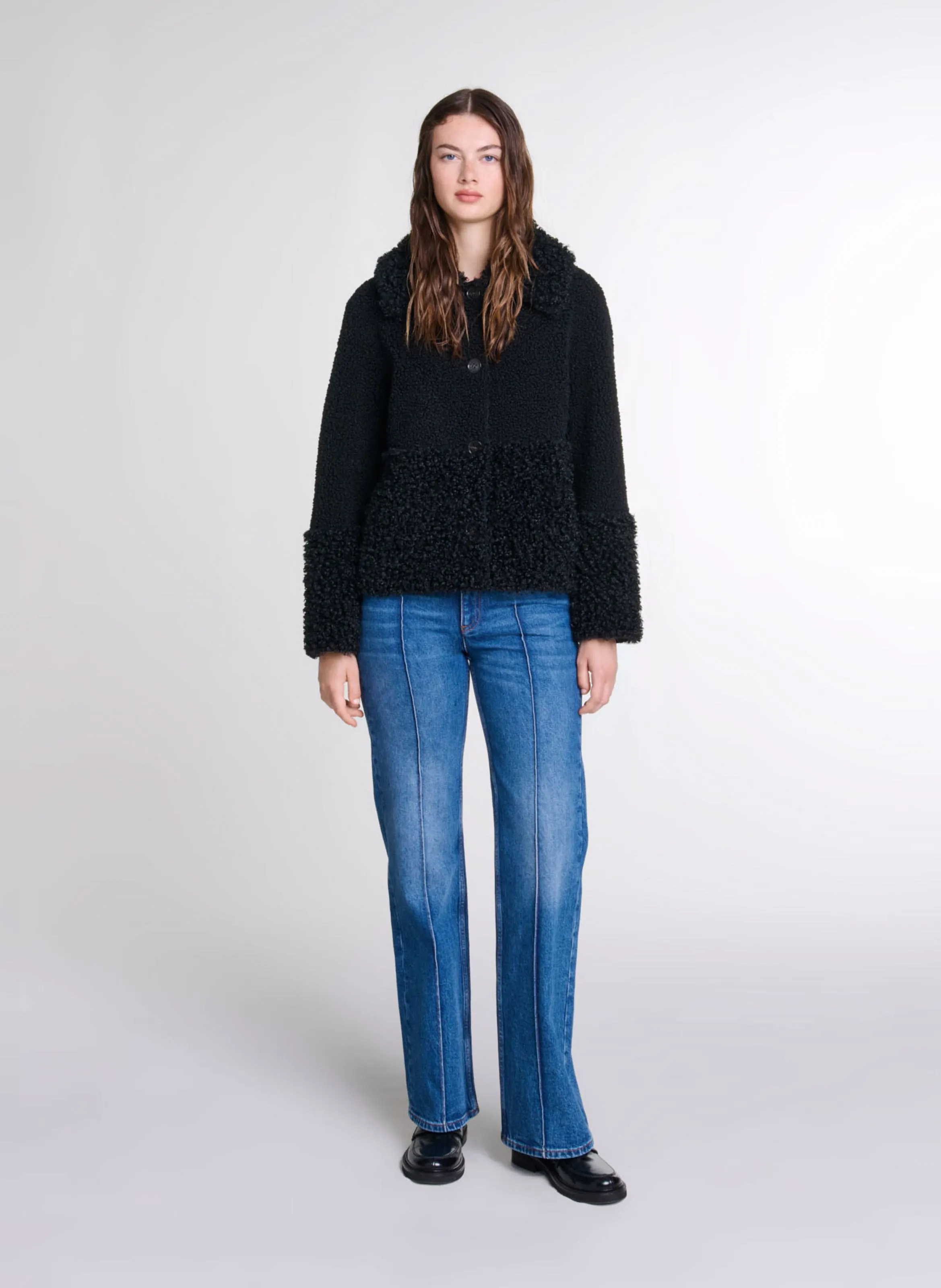 Chaqueta de traje recta  en negro