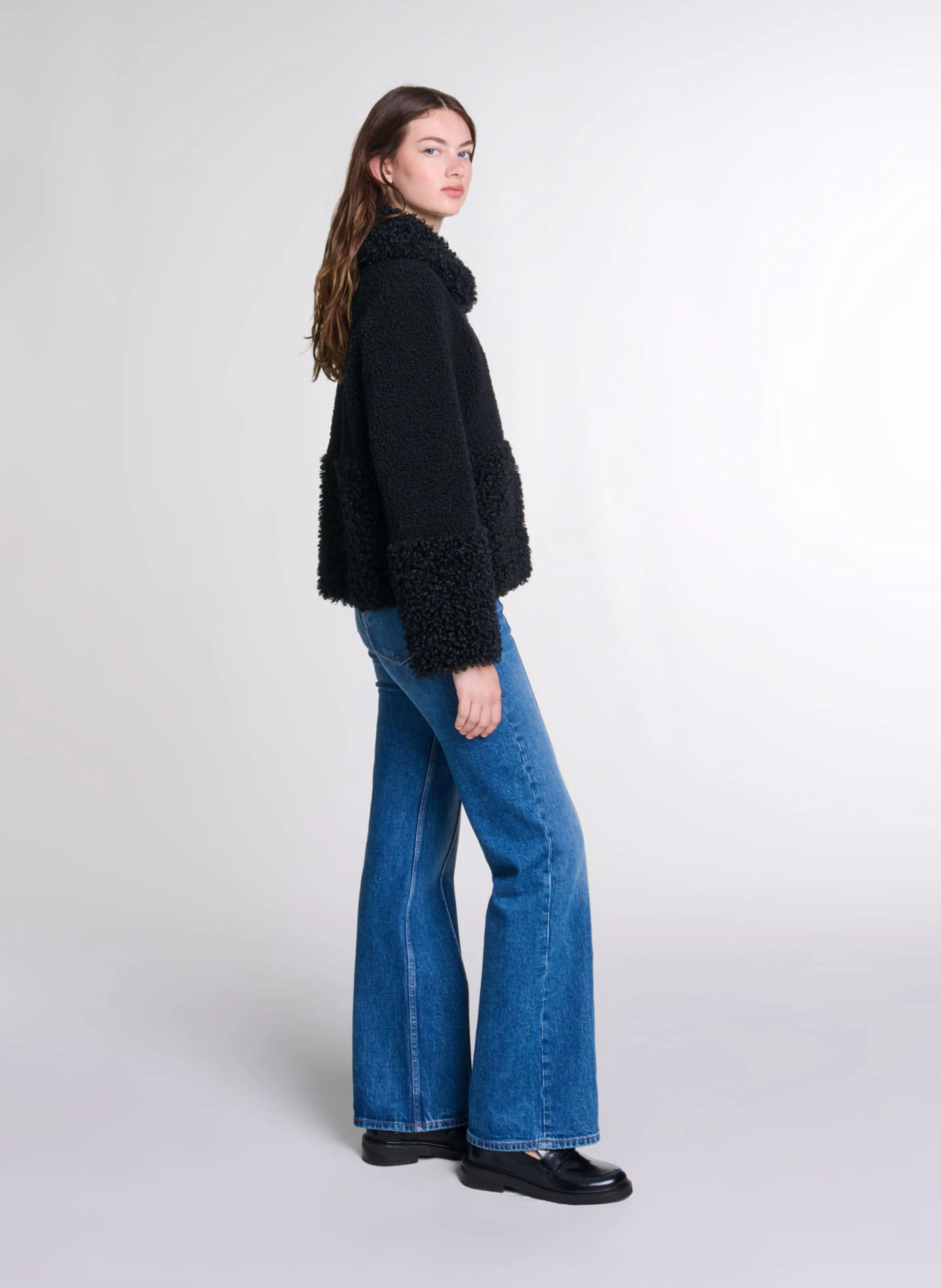 Chaqueta de traje recta  en negro