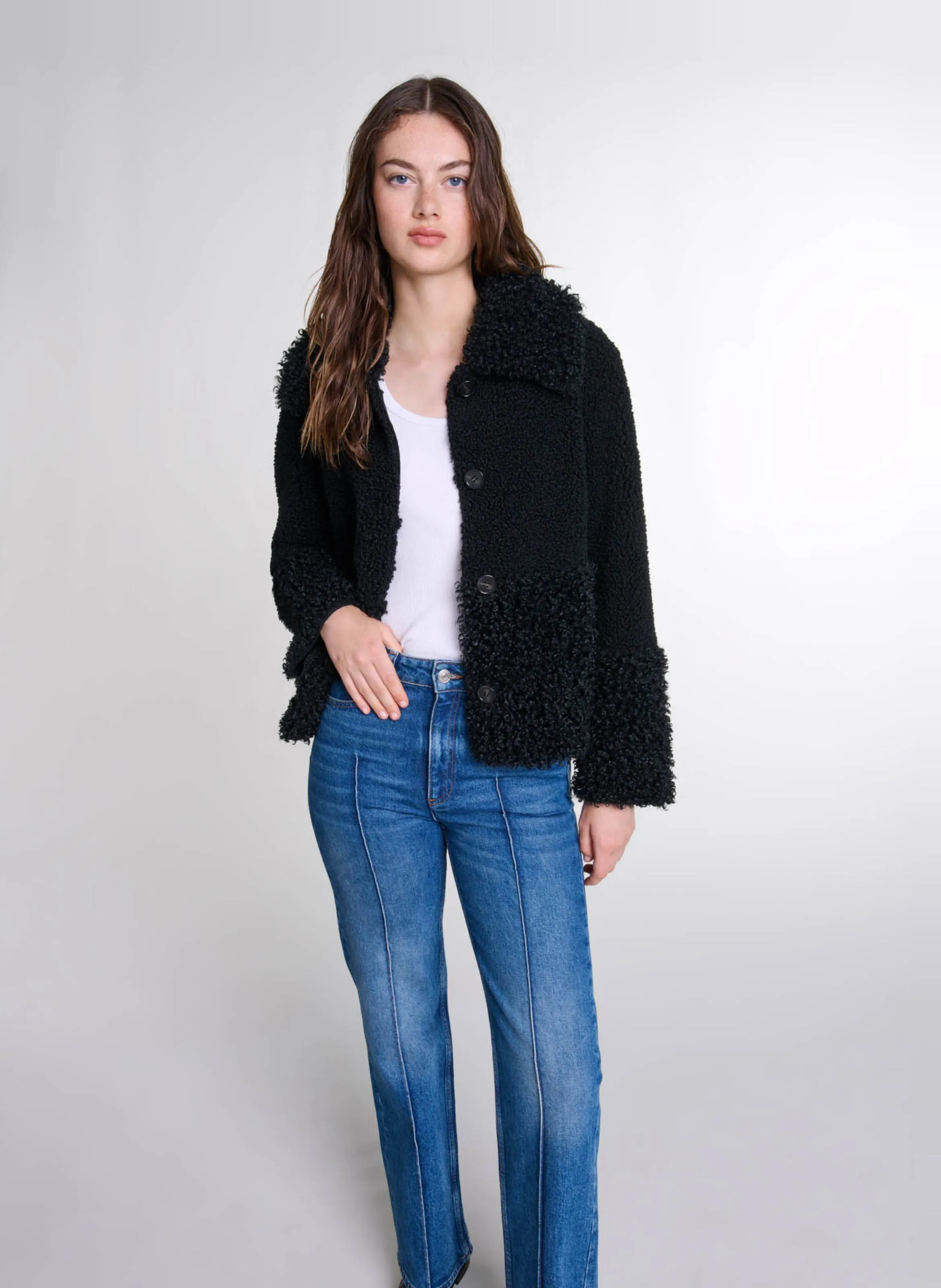 Chaqueta de traje recta  en negro