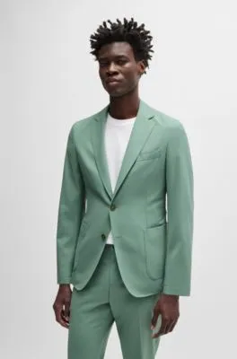 Chaqueta slim fit de mezcla de lana con elástico técnico