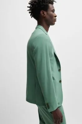 Chaqueta slim fit de mezcla de lana con elástico técnico