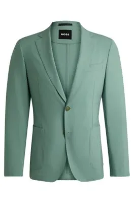 Chaqueta slim fit de mezcla de lana con elástico técnico