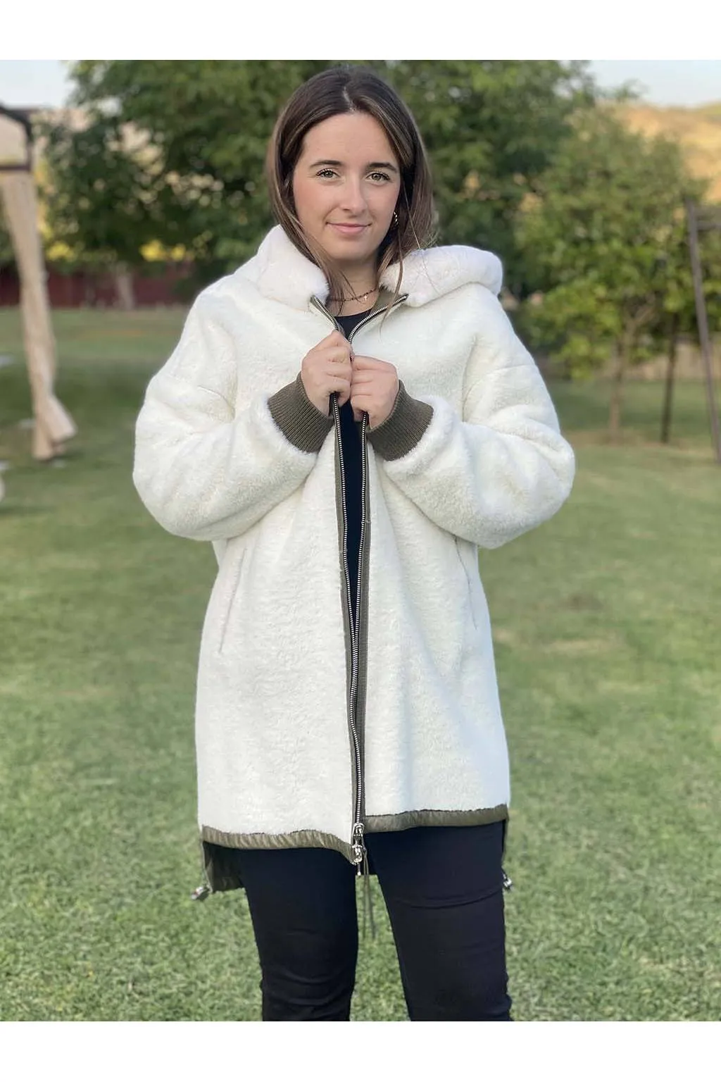 chaquetón reversible Medinapiel n313 kaki