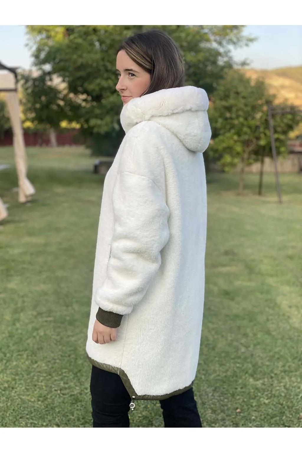 chaquetón reversible Medinapiel n313 kaki