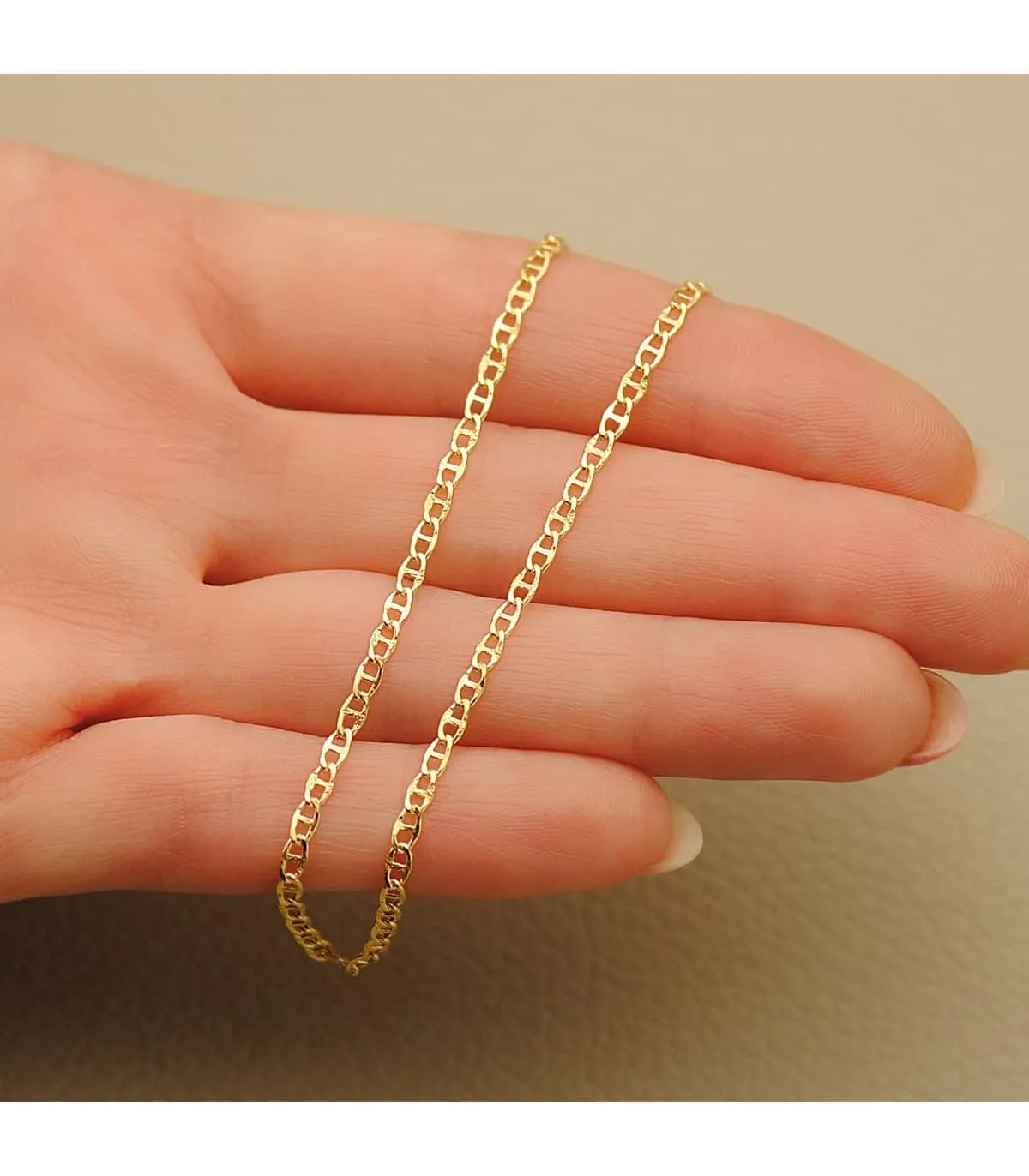 Chaîne Marine Facetté Or Jaune 18K 2 mm 45 cm