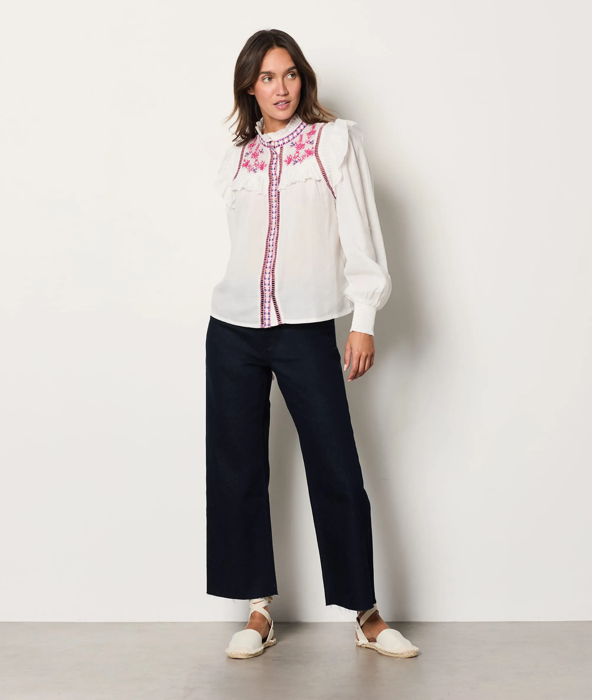 CHEMISE BRODéE HELENA BROD ECRU  ETAM