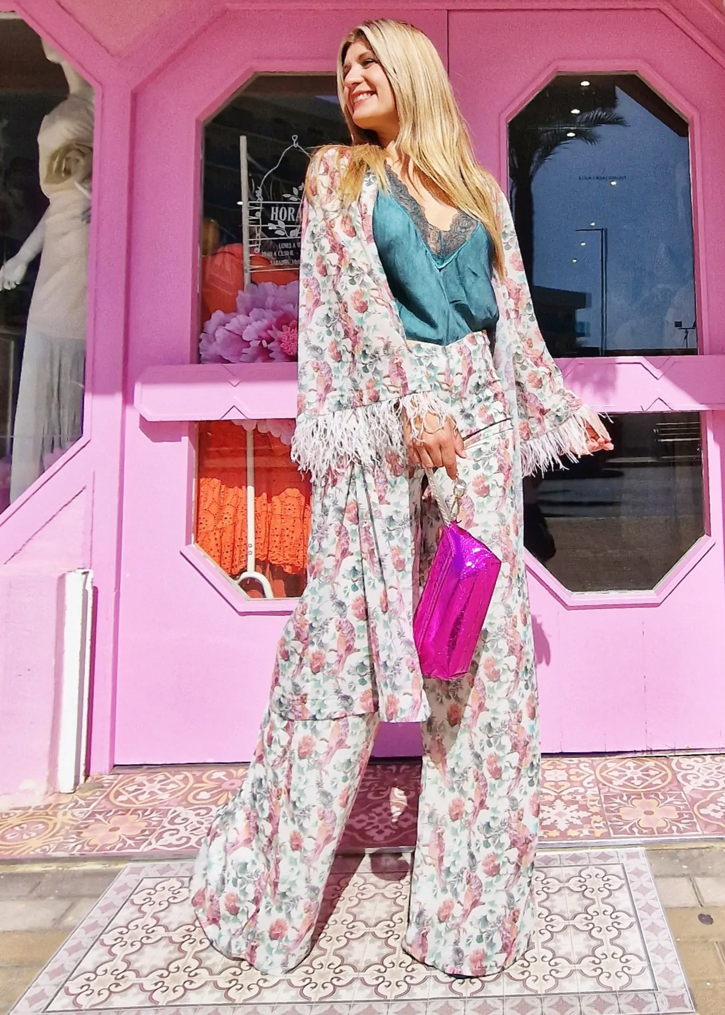 Conjunto pantalon y kimono