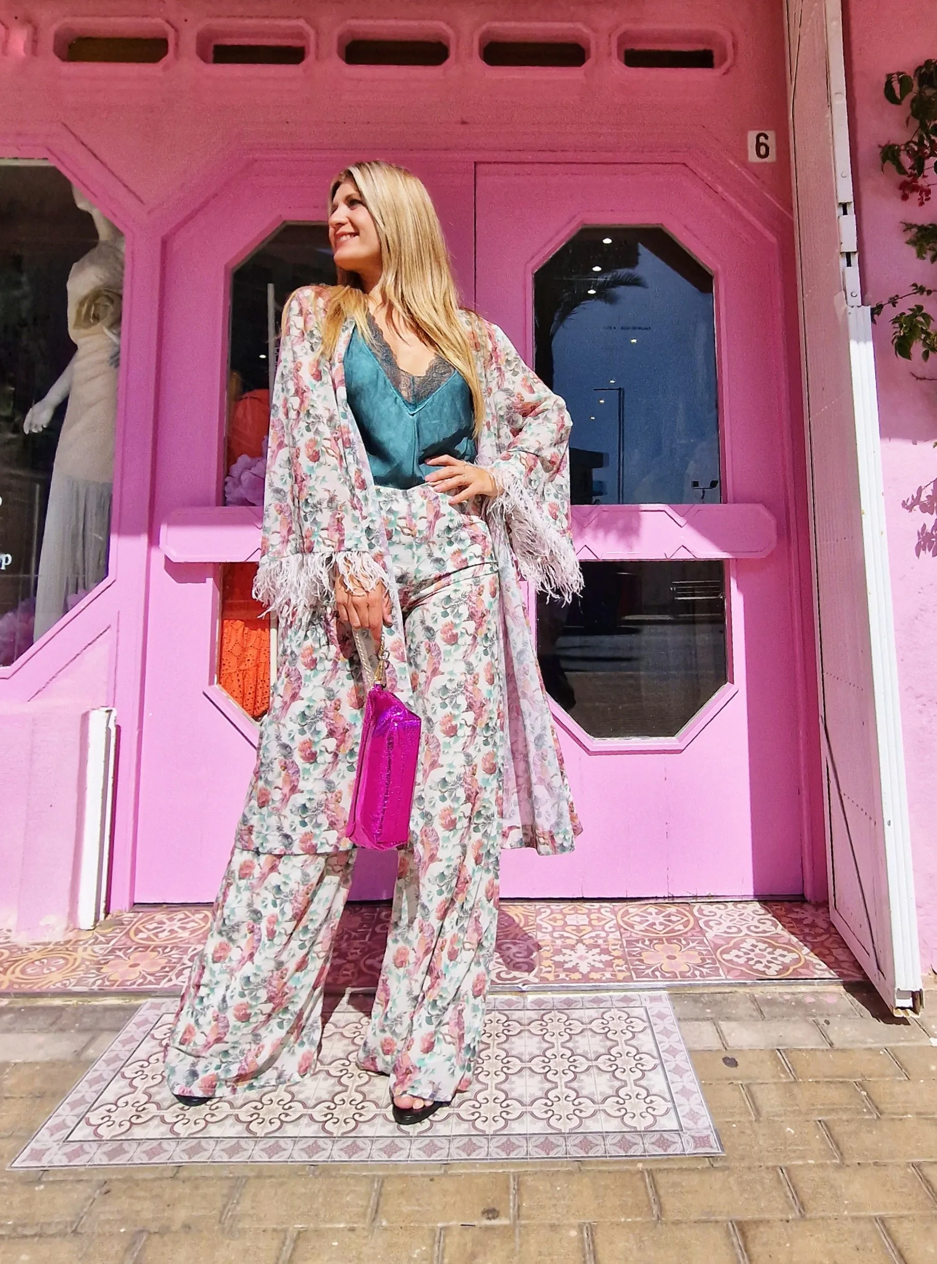Conjunto pantalon y kimono