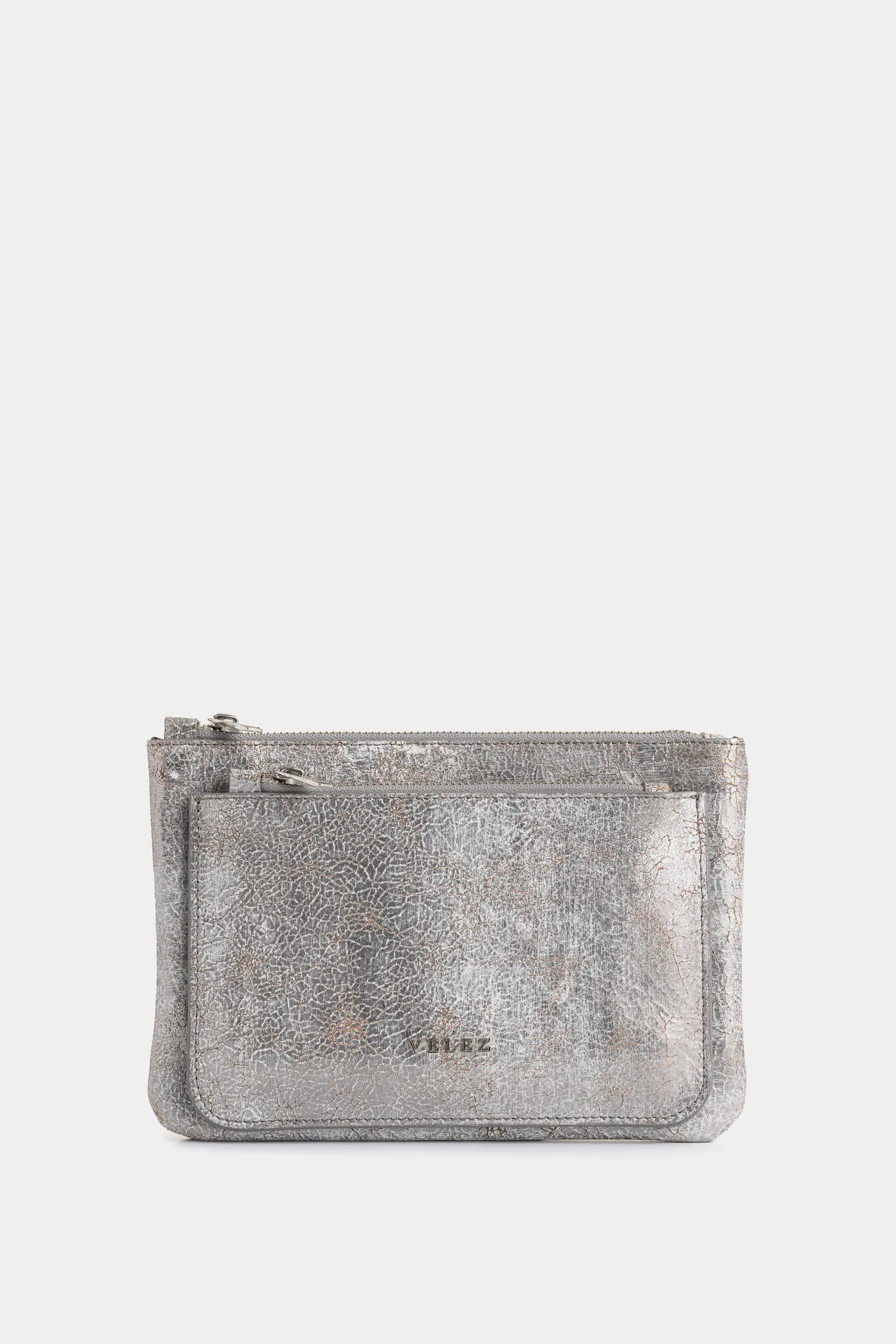 Cosmetiquera Arándano de cuero folia para mujer doble bolsillo