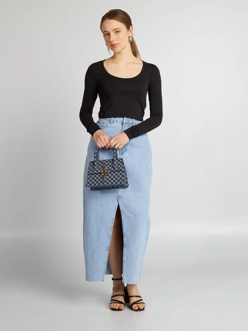 CROPTOP DE MANGA LARGA  NEGRO
