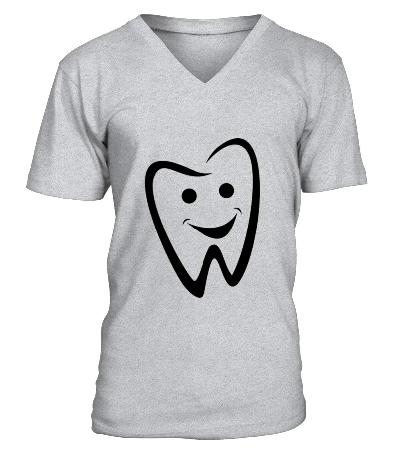 DENTAL TOOTH TEETH DENTIST SMILE DESIGN TSHIRT CAMISETA CUELLO EN V UNISEX