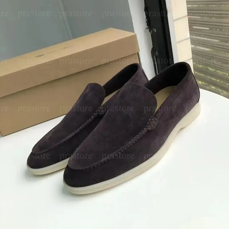 Diseñador de mocasines zapatos caminando amuletos adornados zapatos casuales para hombres de gamuza de gamuza pareja zapato de c