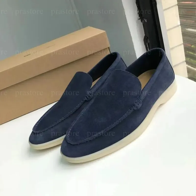 Diseñador de mocasines zapatos caminando amuletos adornados zapatos casuales para hombres de gamuza de gamuza pareja zapato de c