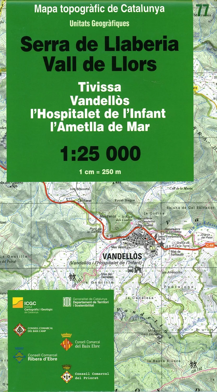 ed. icc (catalunya) Mapa Serra Llaberia 1:25000