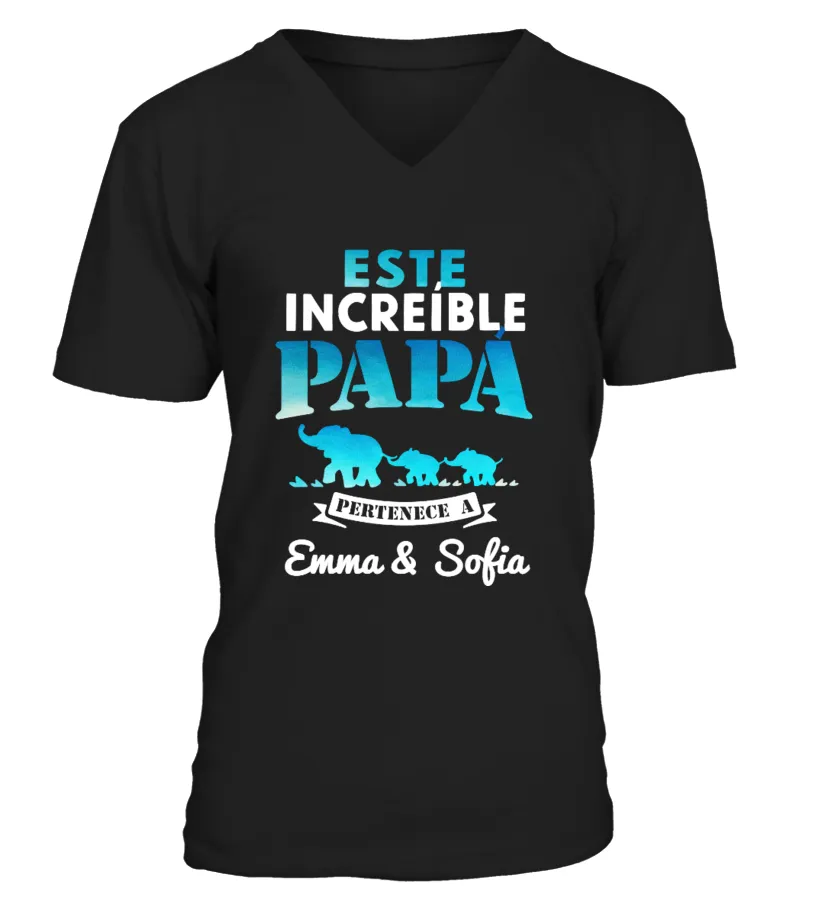 Este increíble Papá pertenece a Emma & Sofia Camiseta cuello en V Unisex