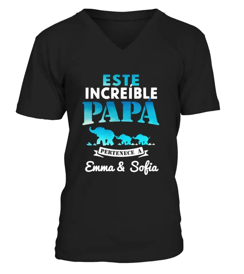 Este increíble Papá pertenece a Emma & Sofia Camiseta cuello en V Unisex