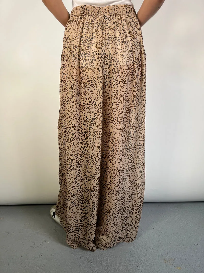 FREE PEOPLE Pantalon Palazzo Animal Print