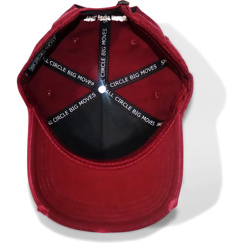 Gorra curva granate ajustable Trusts No.1 Distressed Black White Logo de The No.1 Face