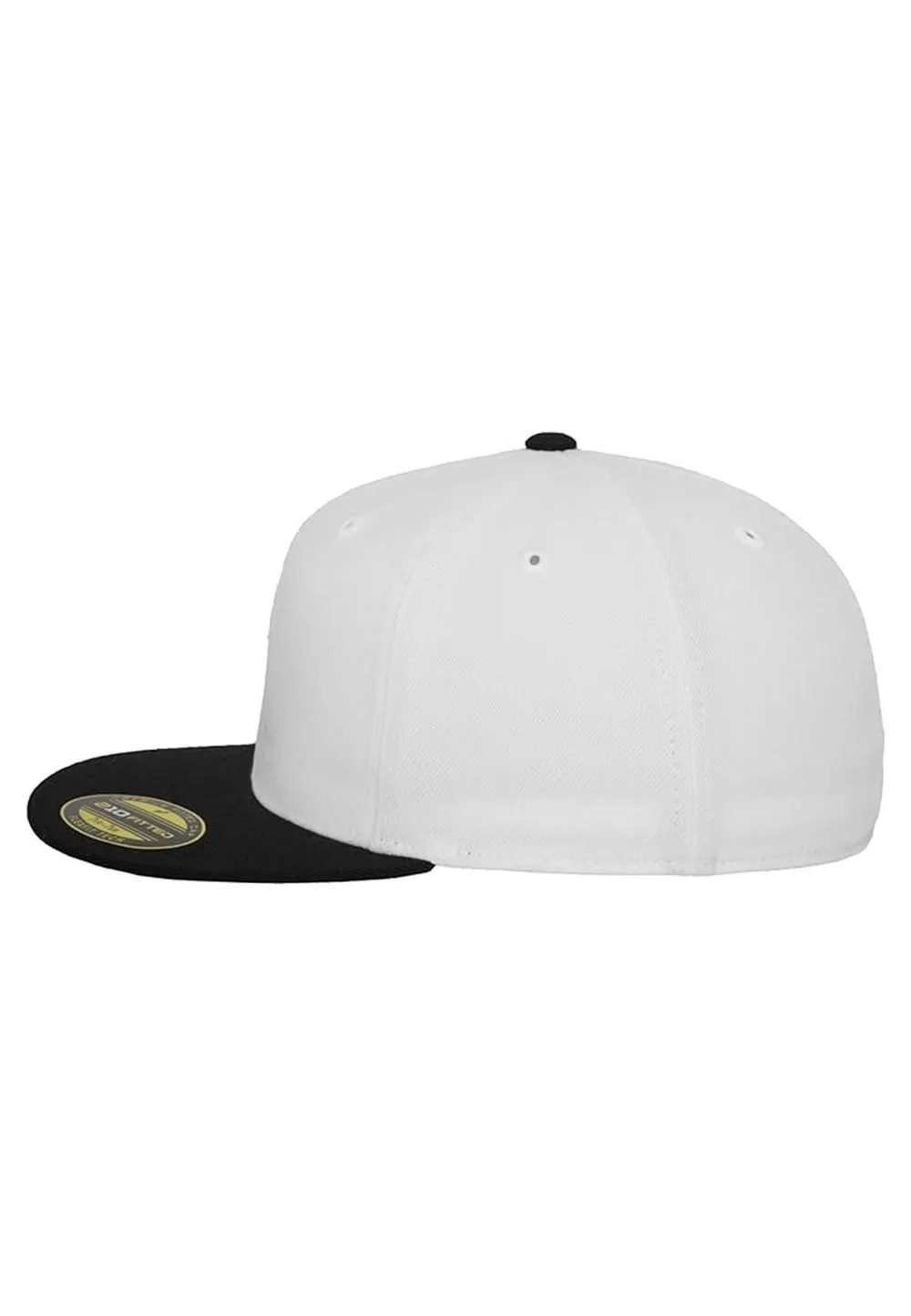 GORRA FLEXFIT BLANCA/NEGRA PREMIUM 210 FITTED 2TONE CAP