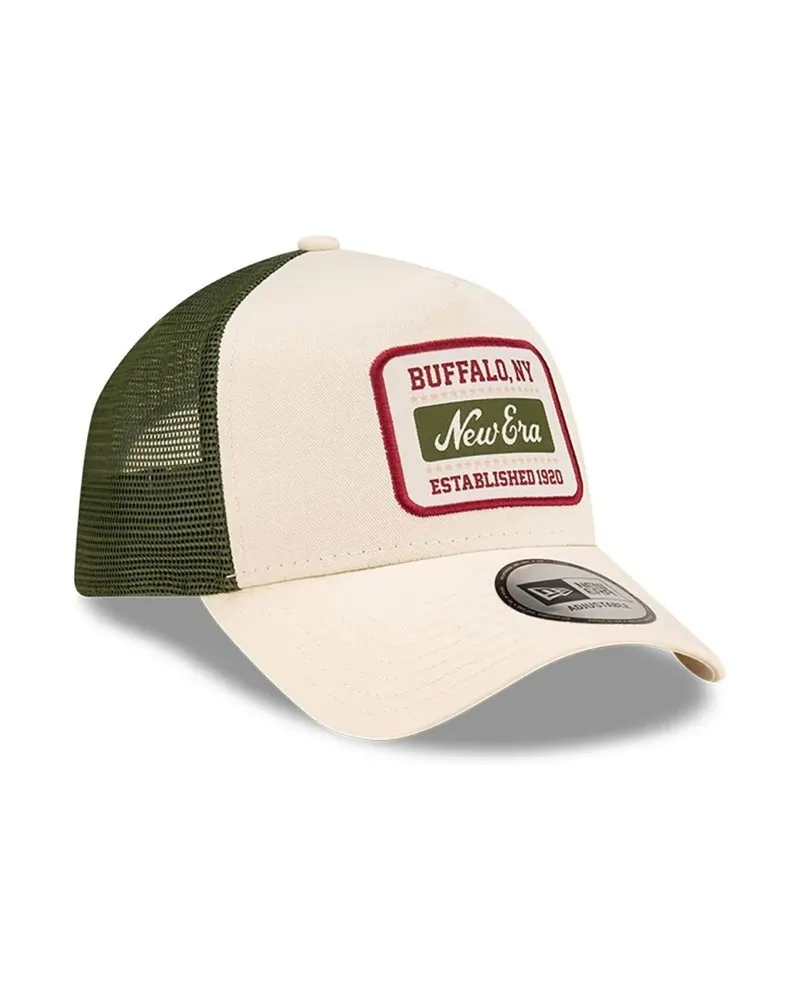 Gorra new era blanca script patch trucker newera
