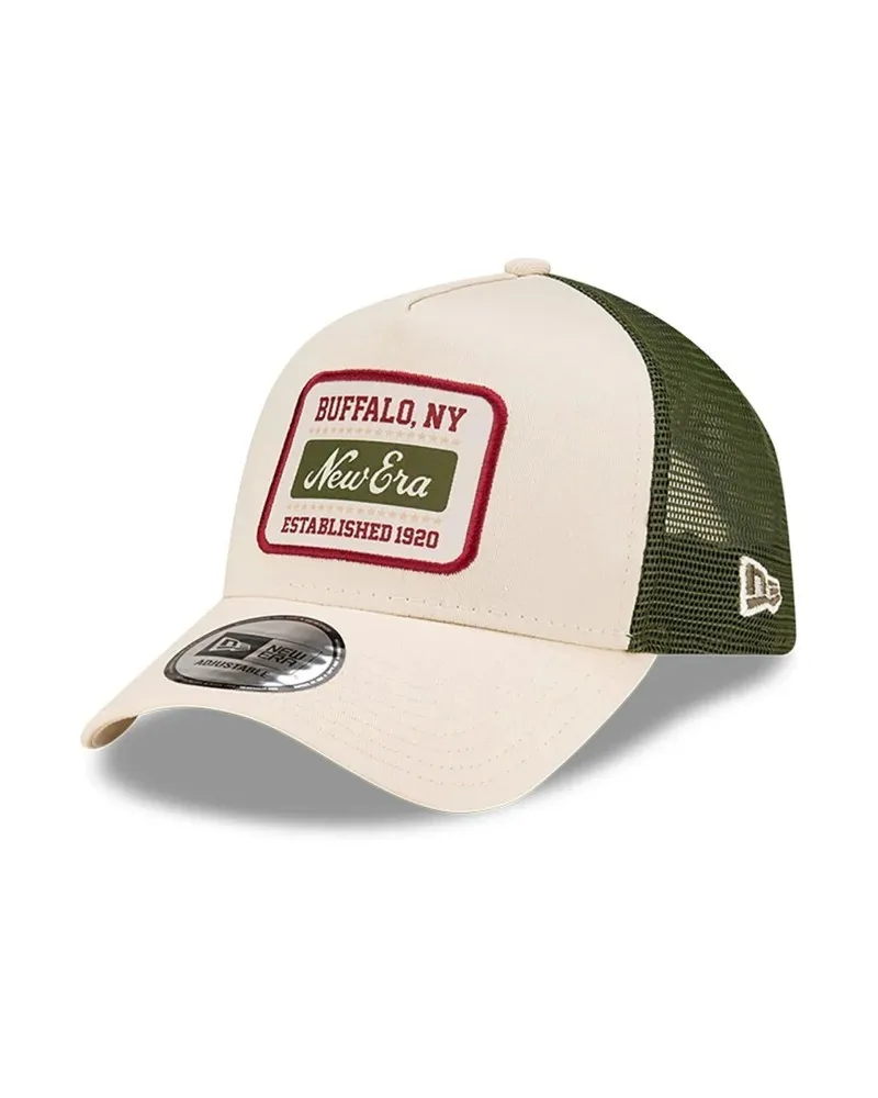 Gorra new era blanca script patch trucker newera