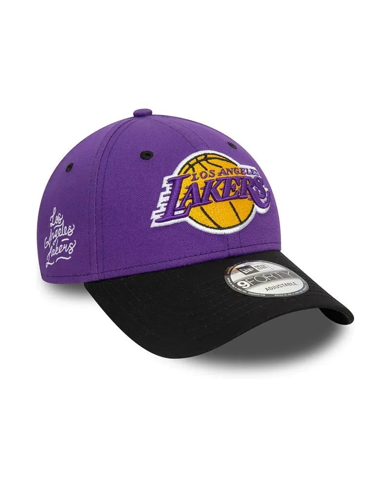 Gorra new era morada lakers side patch 9forty loslak
