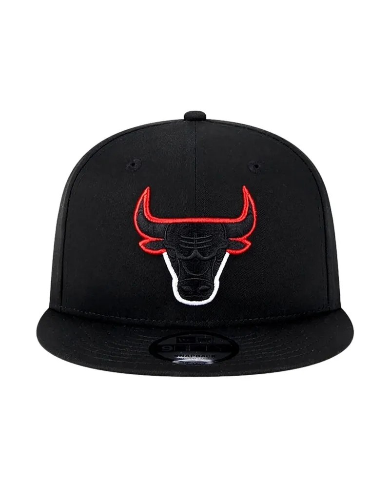 Gorra new era negra bulls split logo 9fifty chibul