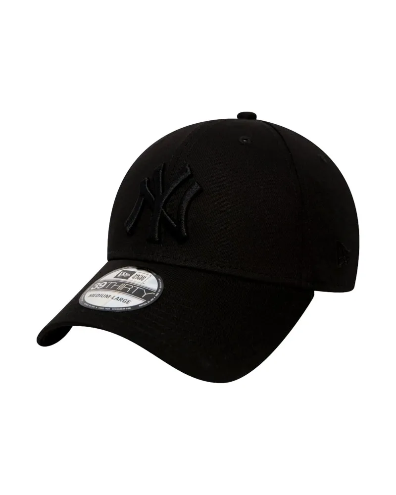 GORRA NEW ERA NEGRA LOGO YANKEES NEGRO BORDADO FRENTE VISERA CURVA