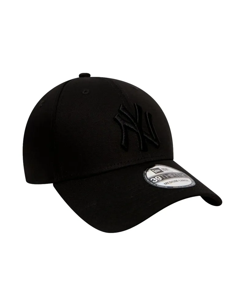 GORRA NEW ERA NEGRA LOGO YANKEES NEGRO BORDADO FRENTE VISERA CURVA