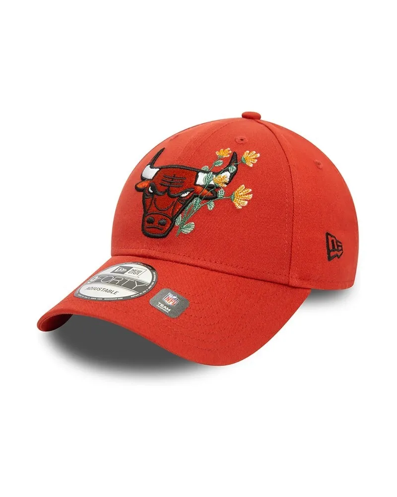 Gorra new era roja bulls flower icon 9forty chibul