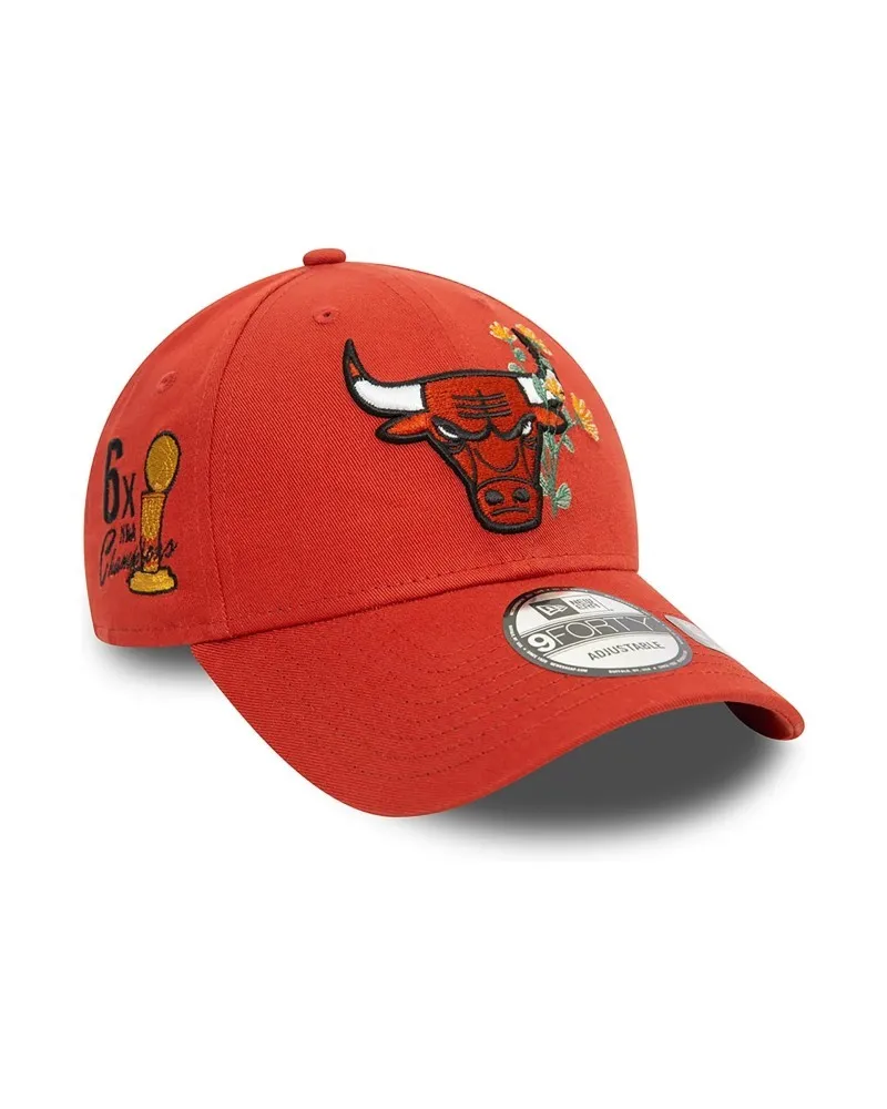 Gorra new era roja bulls flower icon 9forty chibul